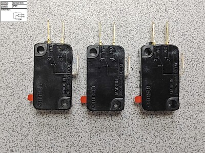 3x Omron 1/2HP Motor / Microwave Microwave Door Interlock SPDT Switch 16A 250v
