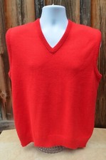 Vintage 80s Lord Jeff Mens Vest Red Orlon Wool Large USA Made
