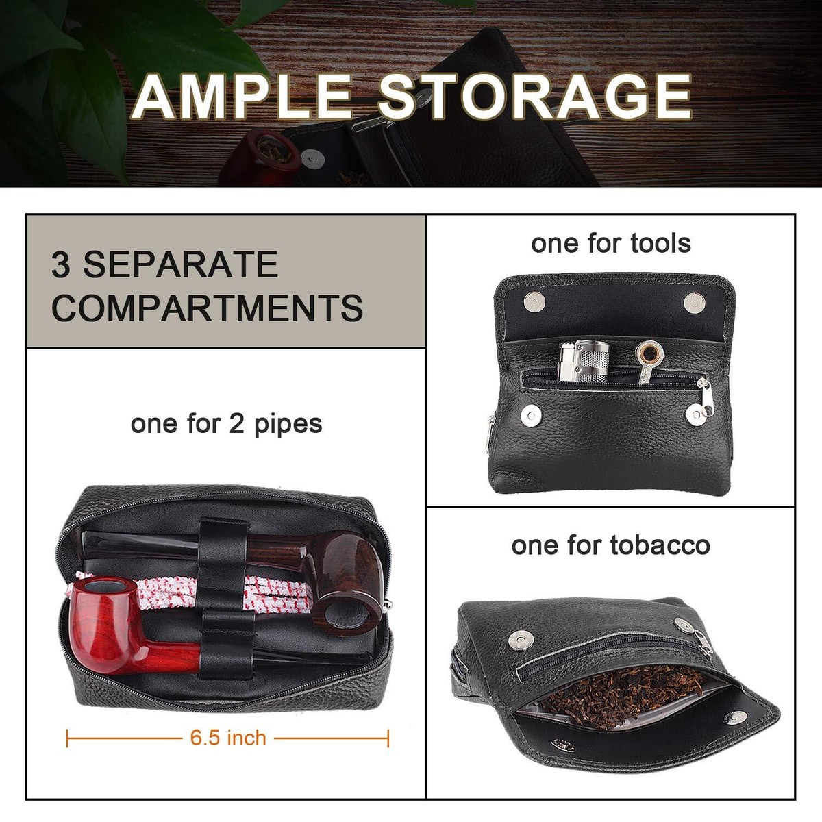 firedog tobacco pouch Firedog Genuine Leather Smoking Tobacco Pipe Pouch Case Bag for 2 Pipes  CL07 for sale online