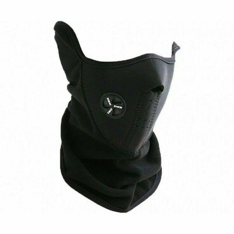 Maschera Protettiva Viso Antivento Moto Sotto Casco Sci Nero Unisex Neoprene - Immagine 2 di 4