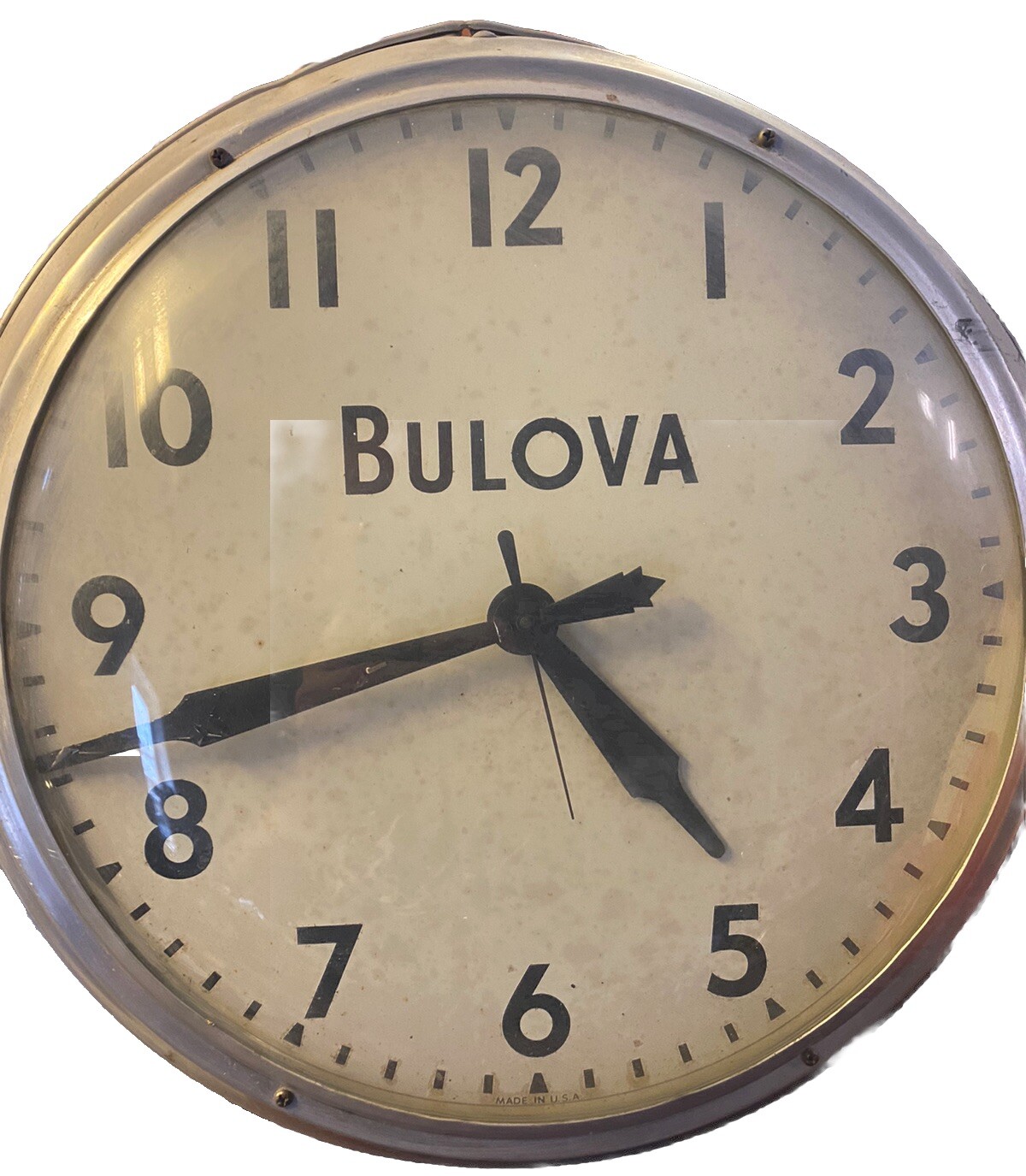 Vintage Pam Clock Bulova Watch Repair Sign Movement Advertising 