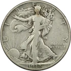 1938-D Walking Liberty Half Dollar 50C, Fine F