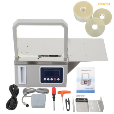 Electric Strapping Machine Supermarket Vege Bundling Machine / 100 Rolls Tape