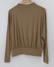 Banana Republic Factory Sandwash Dolman Sleeve Blouse Camel Beige Sz S, Preppy