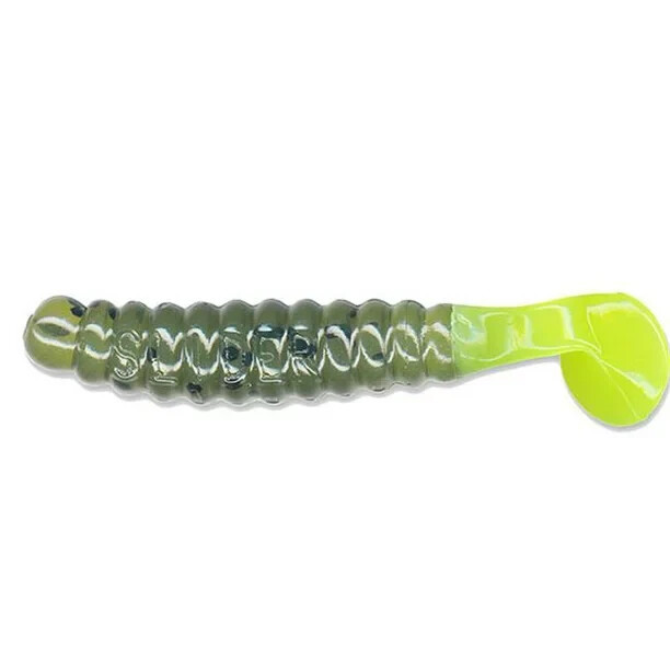 Charlie Brewers Slider CSGF368 1 in. Crappie Grubs, Cotton Candy