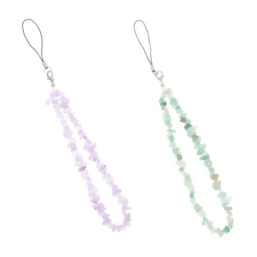 2 Pcs Crystal Lanyard Phone Charm Cord Cute Mobile Decoration - 第 5/6 張圖片