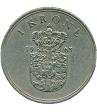 DENMARK: 1 Crown 1963 --- C ♥ S