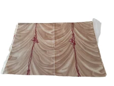 Vintage 1988 Robert Allen Fabrics Beige/Burgundy "Tassels" Interior Fabric 1 Yd