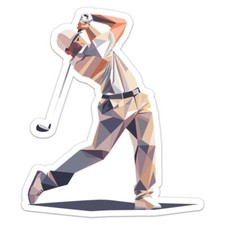 Triangulated Golf - Car Bumper Sticker Vinyl Art Decal