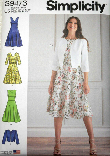 Dress and Jacket Misses size 16-24 Simplicity 9473 Sewing Pattern - 第 1/2 張圖片