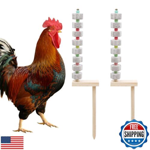 2 Pack Chicken Toys for Coop, Chicken Coop Accessories, Chicken Beak Grinding