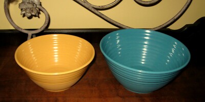 THRESHOLD Melamine Nesting Ribbed Mixing Bowls Mustard Yellow+  Teal