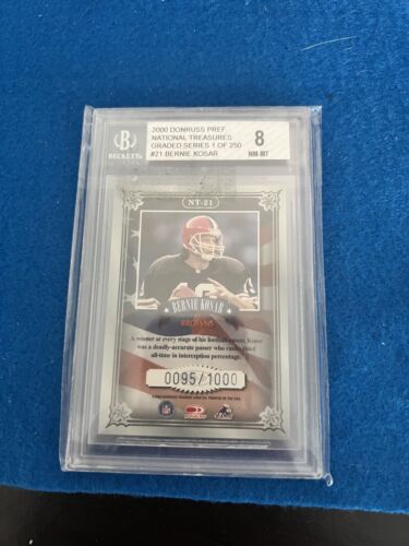 BERNIE KOSAR 2000 National Treasures 95/1000 Cleveland Browns BGS 8 - Picture 1 of 2