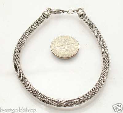 7,75 Zoll italienisches rundes kubanisches Netzarmband Epiphany Platin verkleidet Sterlingsilber