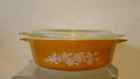 Vintage Pyrex Gold Butterfly Casserole Dish / Pyrex 471B Gold Butterfly Bouquet