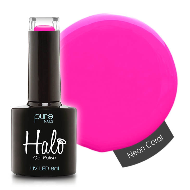 Pure Nails Halo UV LED Gel Polish (Neon Coral) 8ml - FAST DISPATCH & DELIVERY