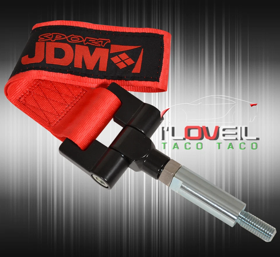 For 2000-2009 Honda S2000 Threaded Screw On Front Rear Tow Hook Strap Kit Red Foto 2 de 3