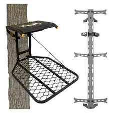 Muddy The Boss Hang On Hunting Tree Stand & Hawk Helium Set of 3 Climbing Sticks