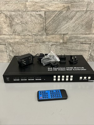 J-Tech Digital 4x4 1080p HDMI Matrix 2X2 HDMI Video Wall Controller Seamless