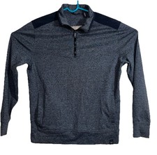 DKNY Sport Women s 1/4 Zip Lightweight Pullover Sweater Jacket Medium Gray/Black