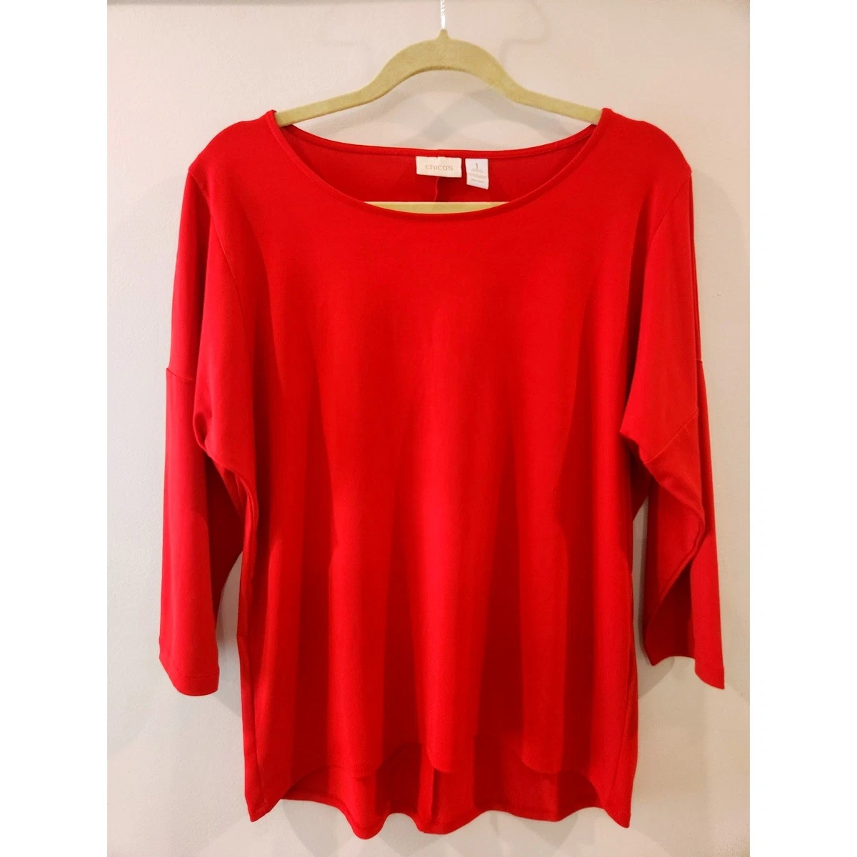 Haut Pullover Chico's Taille 1 - Col Rond - Manches 3/4 - Multicolore Orange/Brun/Violet/Doré - Très Bon état