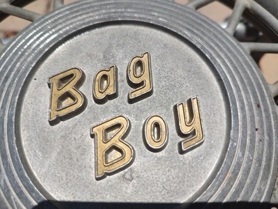 Rare Vintage Bag Boy Deluxe Push Pull Folding Aluminum Golf Bag Cart 