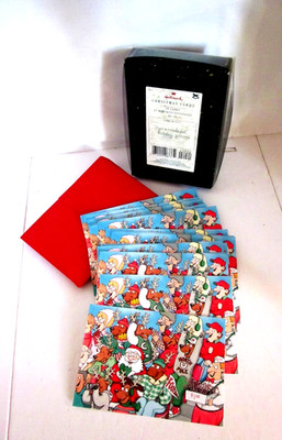 18 Hallmark Humorous Christmas Cards Santa & Reindeer at Football Game w/Env new