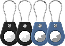 For AirTag Holder 4 Pack- 1st/ 2nd Gen with Steel Cable Lock, Anti-Theft for A