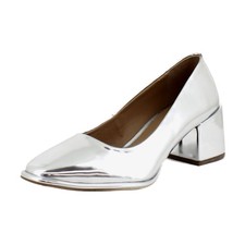 Aerosoles Alae Womens Heels Silver Mirror Metallic Faux Leather