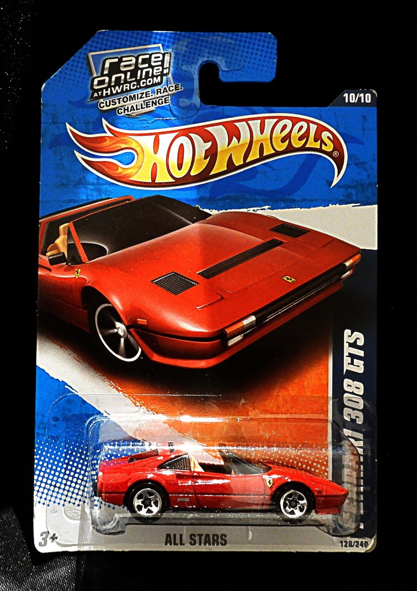 Hot Wheels Ferrari 308 GTS Quattrovalvole 2010 - Rouge, échelle 1:64, Neuf