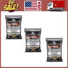 3 Packs Pit Boss 100% All-Natural Hardwood Competition Blend BBQ Grilling 40 LB
