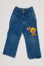 Vtg 90s Blues In Motion Printed Duck Denim Jeans 3T High Waisted Kidcore Retro