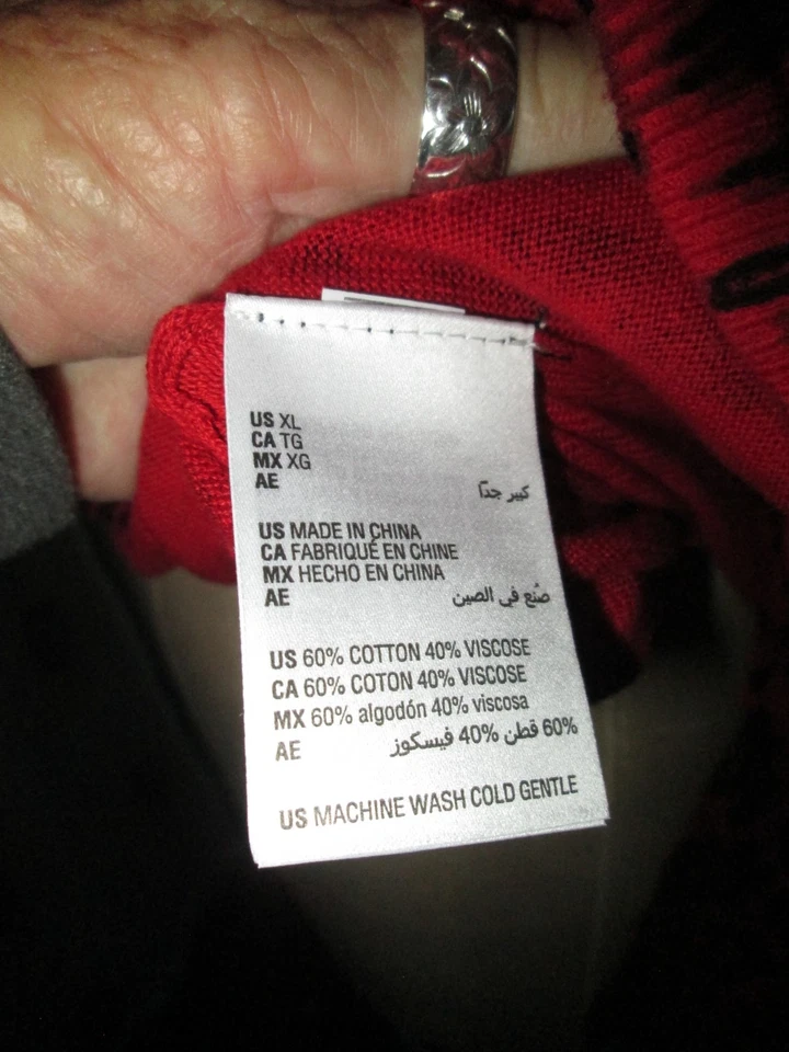 INC INTERNATIONAL CONCEPTS ROJO ANIMAL PRINT L/S SWTR TALLA XL ¡NUEVO CON ETIQUETAS! COTTN/VISCOSA Foto 4 de 4