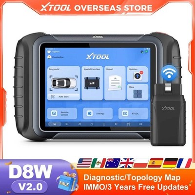 XTOOL D8W V2.0 Bluetooth Scanner Key Programmer Bi-directional Car Diagnostic To
