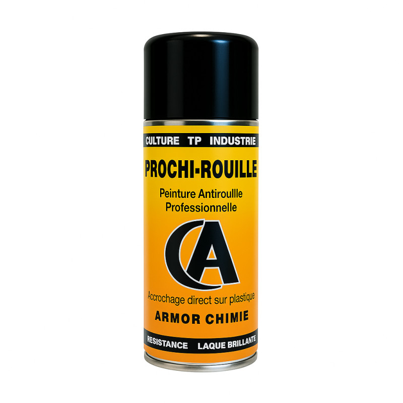 Bombe peinture antirouille noir brillant 1001 Armor Prochi-rouille acier