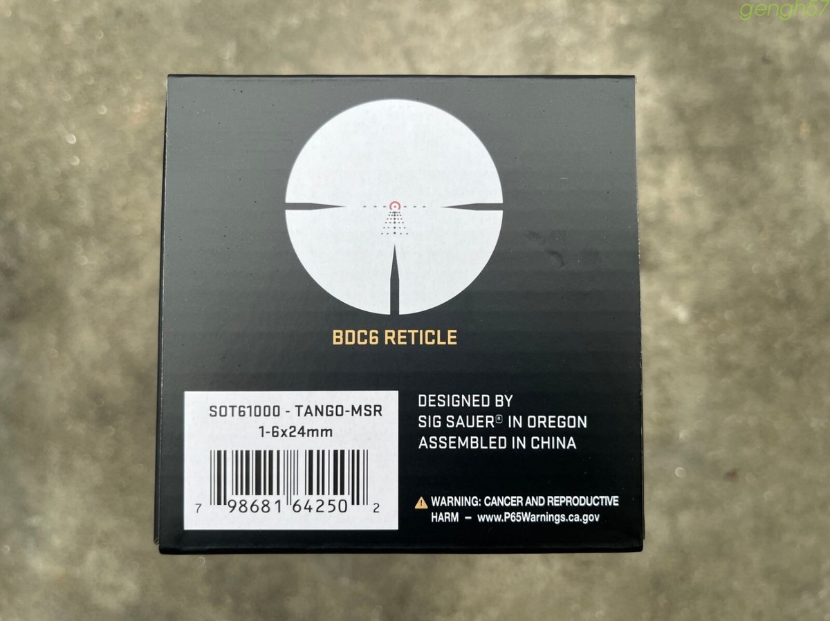 Sig Sauer TANGO MSR 1-6x24mm Scope SFP Illuminated Red BDC6