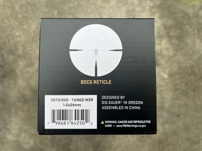 SIG SAUER TANGO-MSR sfp bdc6 レティクル 実物 Sig Sauer TANGO MSR 1-6x24mm Scope SFP Illuminated Red BDC6
