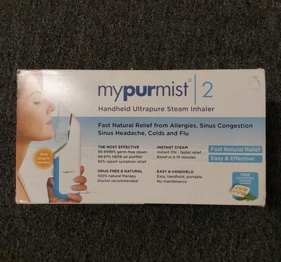 New Sealed! MyPurMist 2 Handheld Ultrapure Sinus Steam Inhaler Kit - BD
