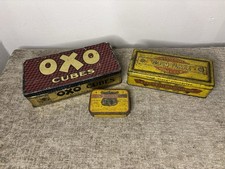 Three fabulous empty vintage metal advertising tins