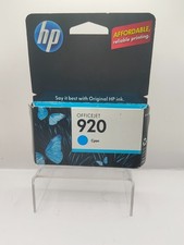 GENUINE NEW HP 920 Cyan Ink Cartridge for Officejet 6000 6500 7000 7500 Exp.2012