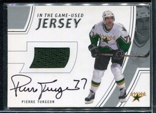 2003 In The Game Pierre Turgeon HOF Gamed Used Jersey AUTO Stars #’d 4/10