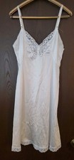 Vintage Body Lites Full Slip Size 34 White 100 Nylon Adjustable Strap Lace Trim