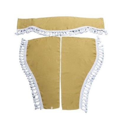 Vorhänge Zur Dekoration Für Lastwagen - Beige Mit Weißen Quasten
