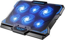 Laptop Cooling Pad 6 Quiet LED Fans Cooler Stand for 15.6 17 Inch Gaming USB