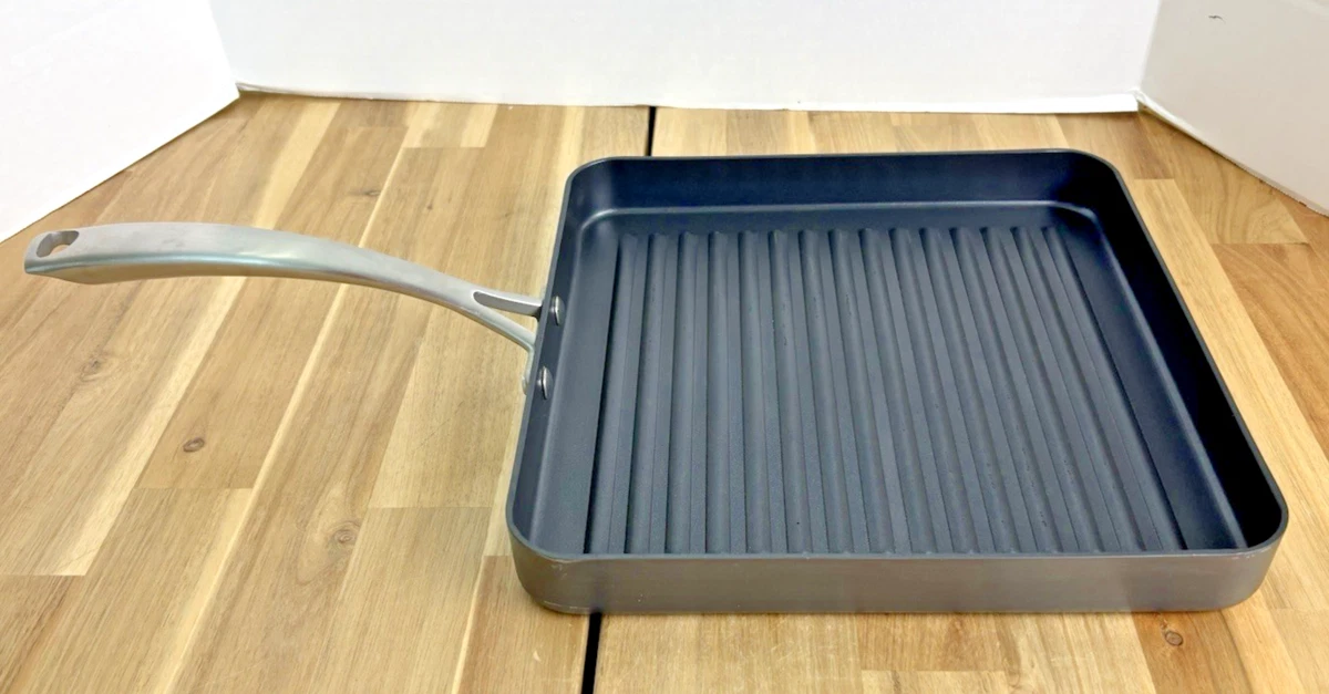 Parrilla cuadrada antiadherente de aluminio anodizado duro Belgique sartén plancha 11"
