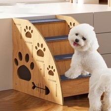 Pet Steps for Cats  High Bed Climbing Dog Bed Steps, Non-Slip Wooden Dog Stairs