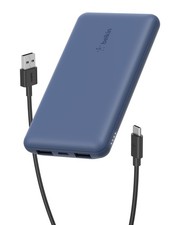 Belkin 10000mAh 15W 3-Port Power Bank USB-A To USB-C Cable Included Universal