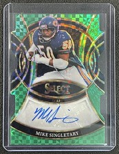 MIKE SINGLETARY 2025 PANINI SELECT #SP-MSY GREEN PRIZM AUTO DIE-CUT 2/5