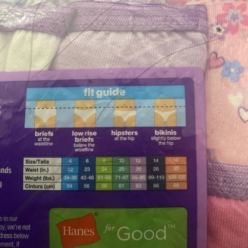Hanes - Girls 11 Pair Tagless Hipster Underwear- Size 16 - Picture 6 of 7