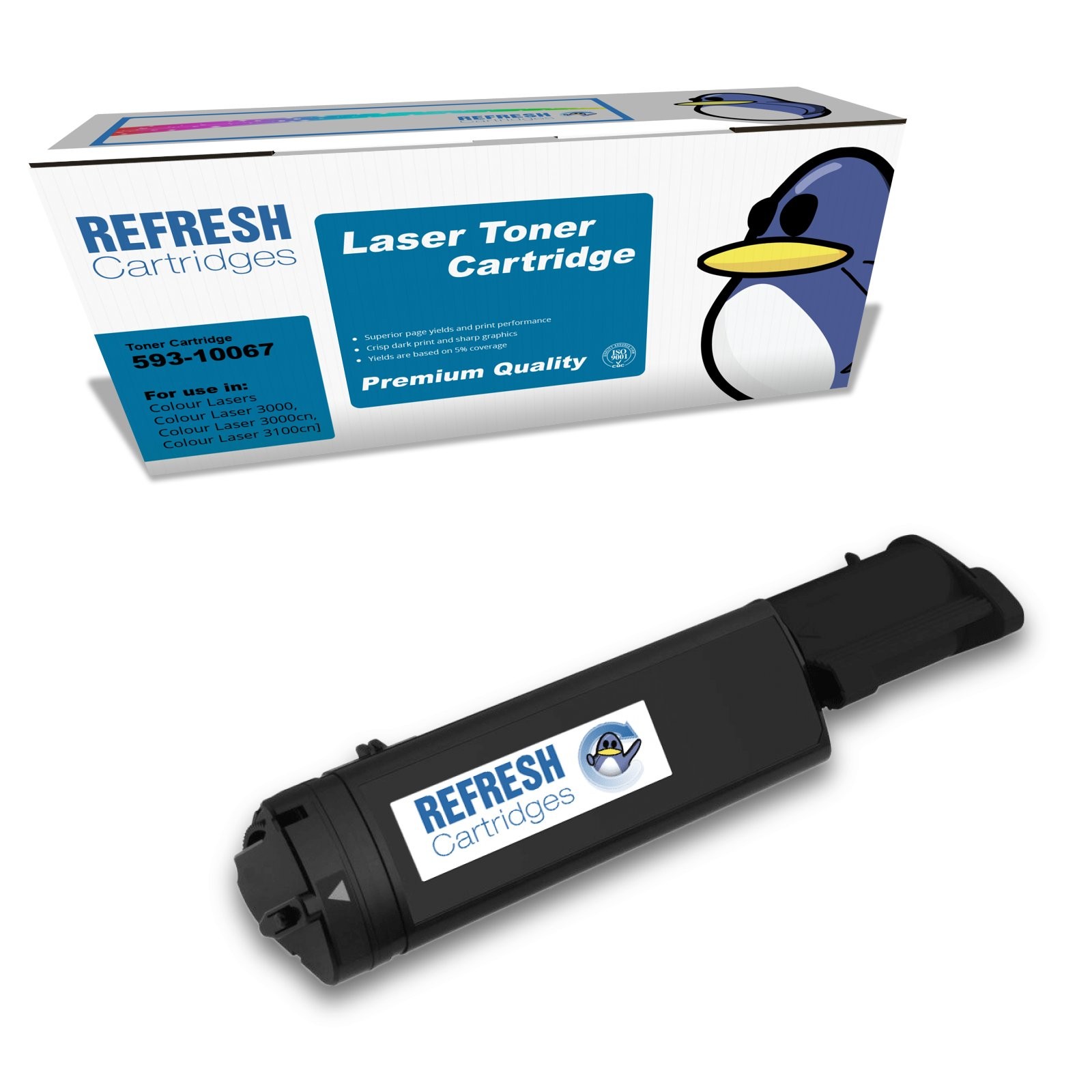 Refresh Cartridges Black 593-10067 Toner Compatible With Dell Printers